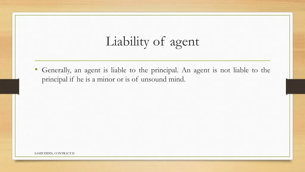 liability of agent