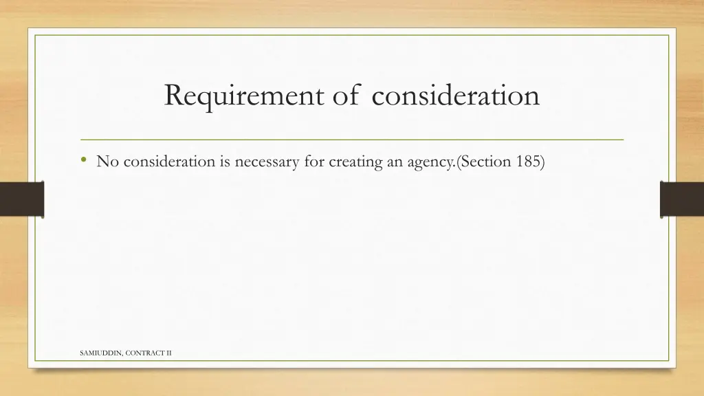 requirement of consideration