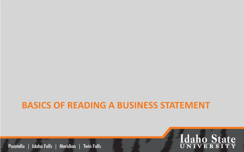 basics of reading a business statement