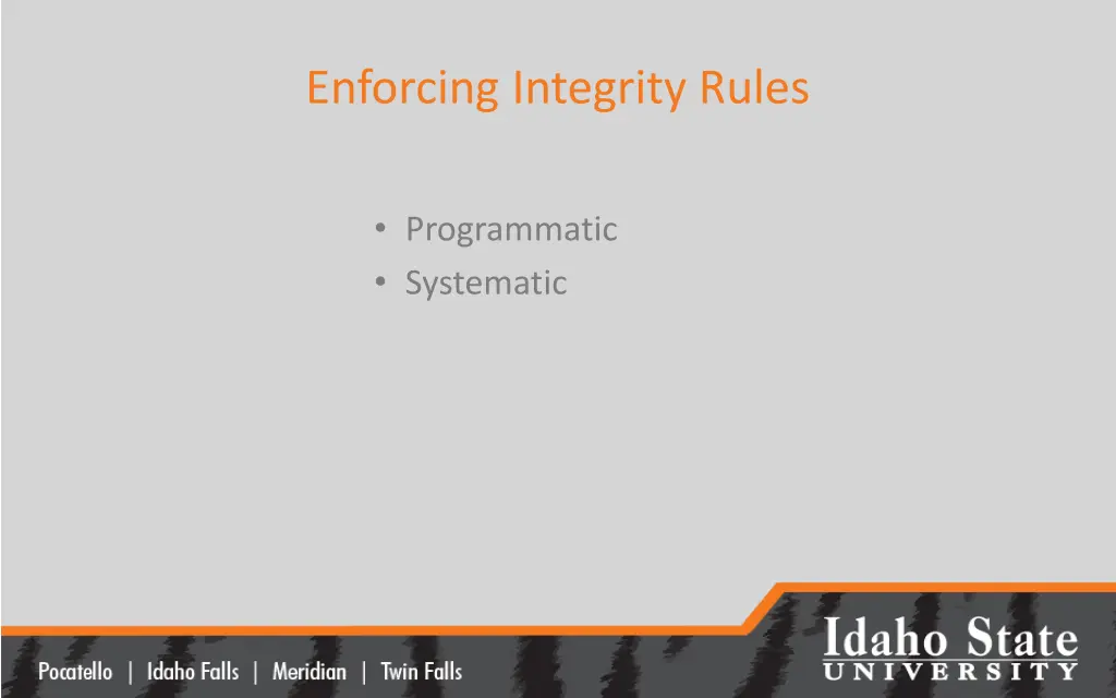 enforcing integrity rules