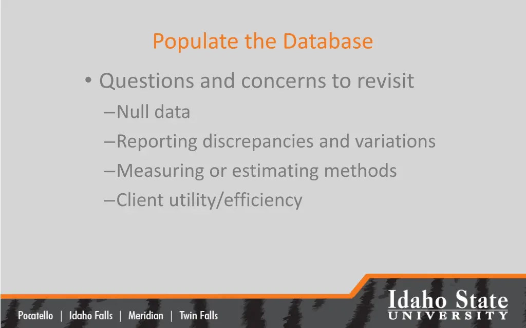 populate the database