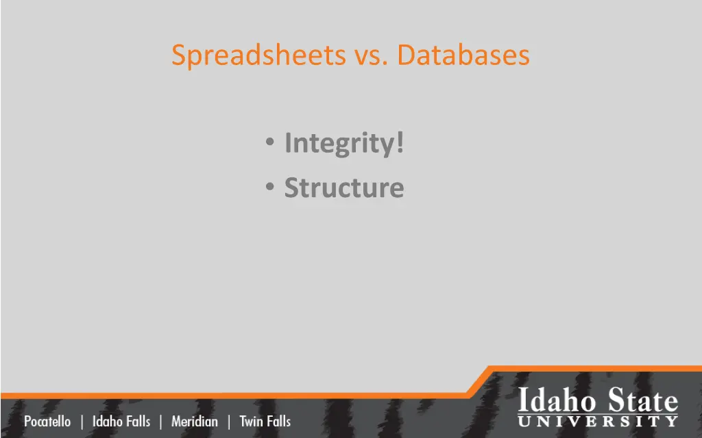 spreadsheets vs databases