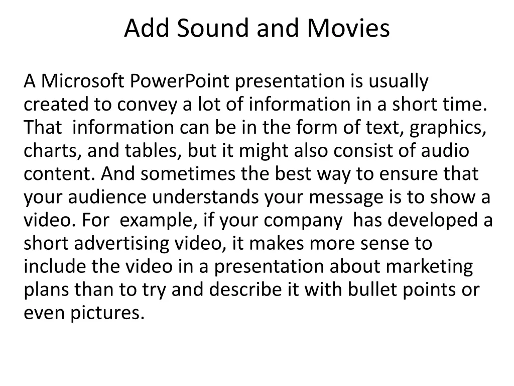 add sound and movies