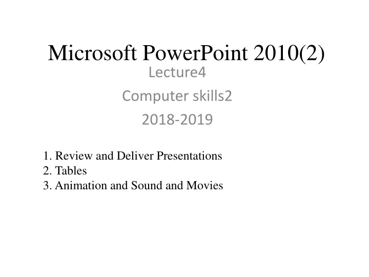 microsoft powerpoint 2010 2 lecture4 computer