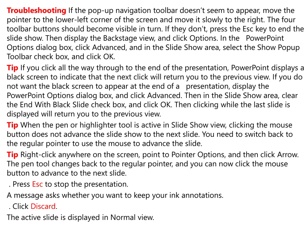 troubleshooting if the pop up navigation toolbar