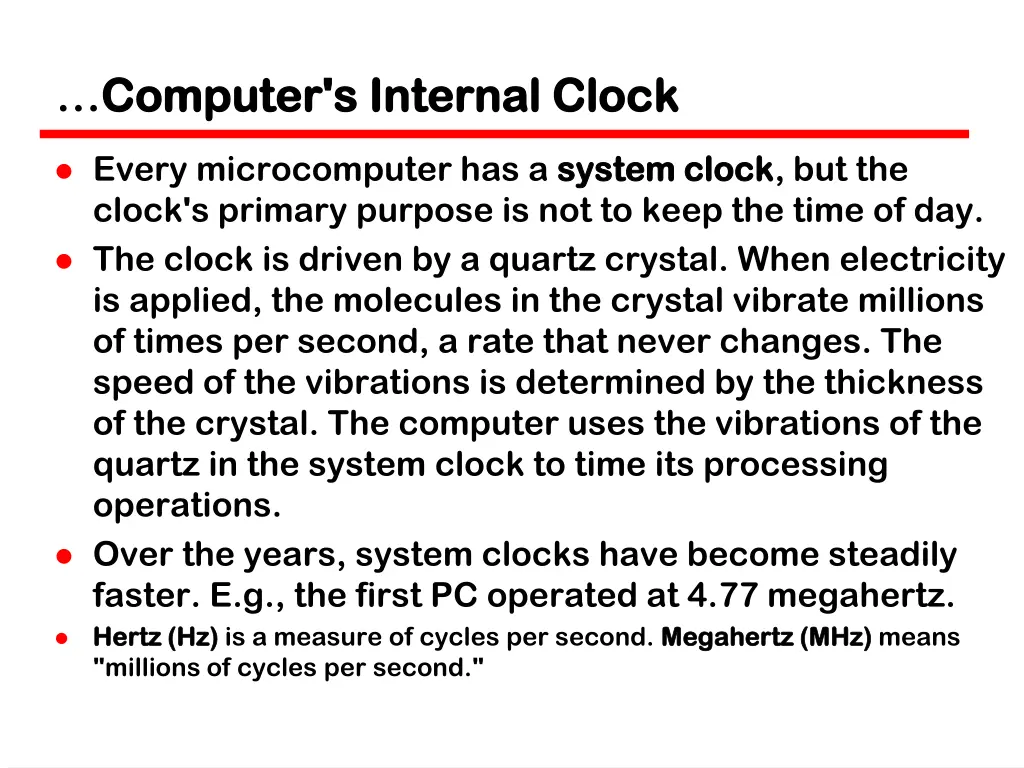 computer s internal clock computer s internal