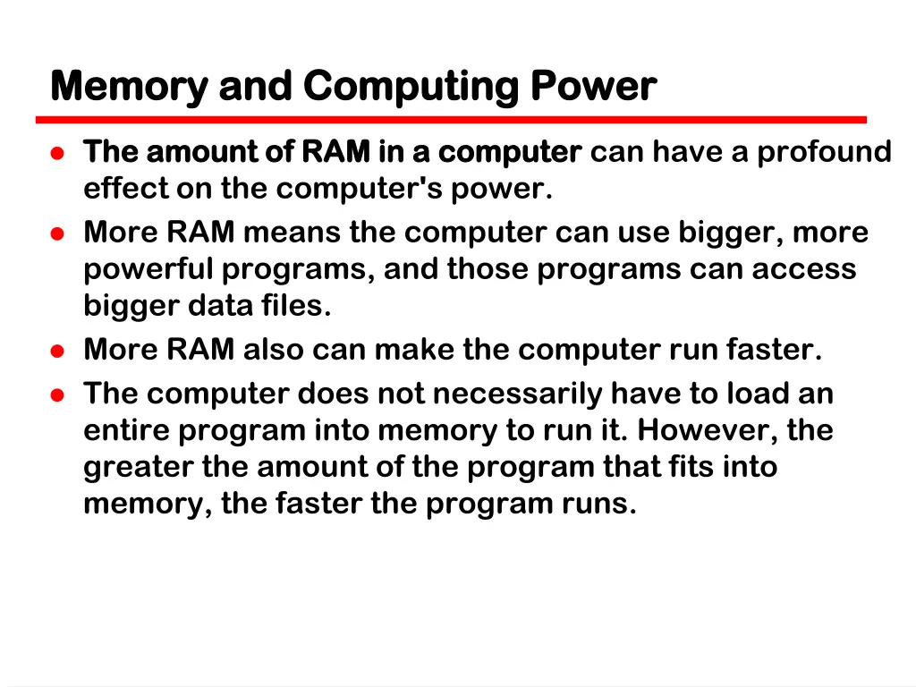memory and computing power memory and computing