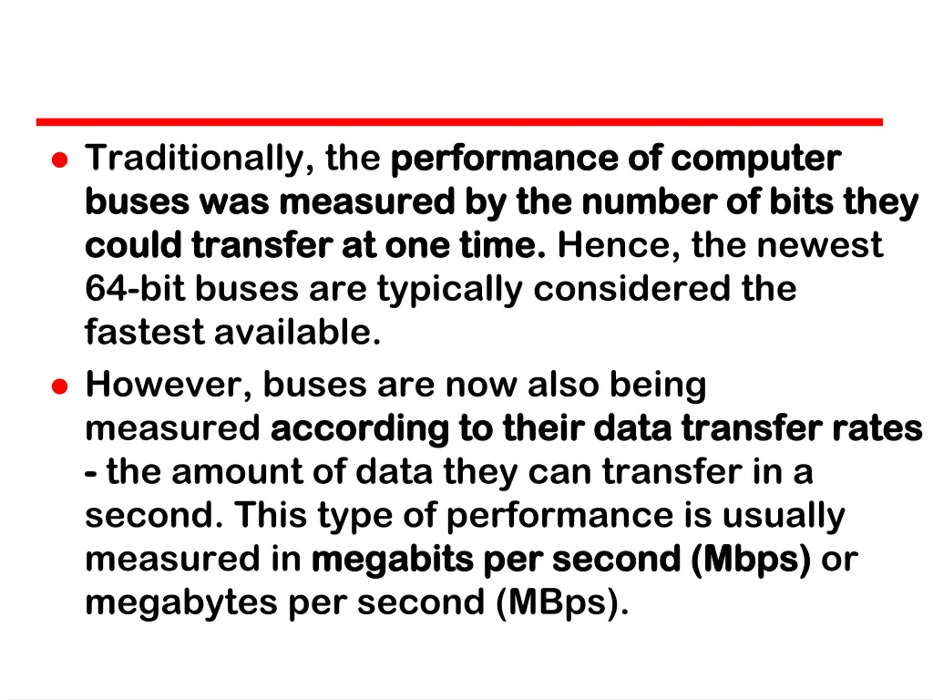 traditionally the performance of computer