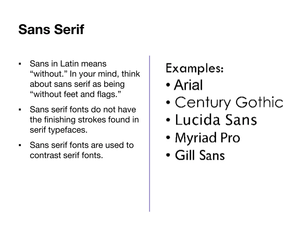sans serif