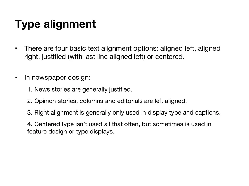 type alignment