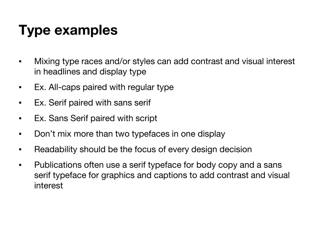 type examples
