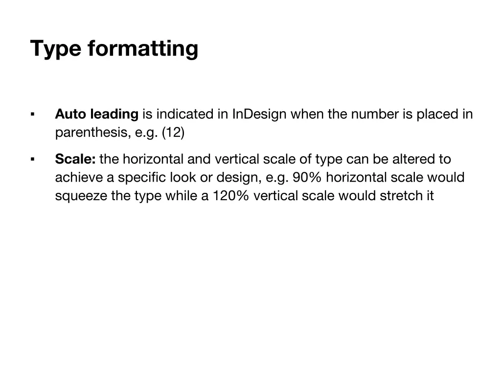 type formatting 1