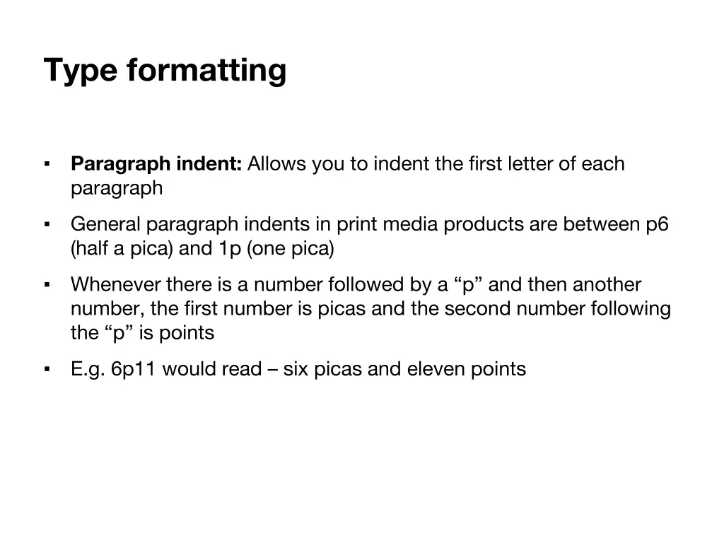 type formatting 2