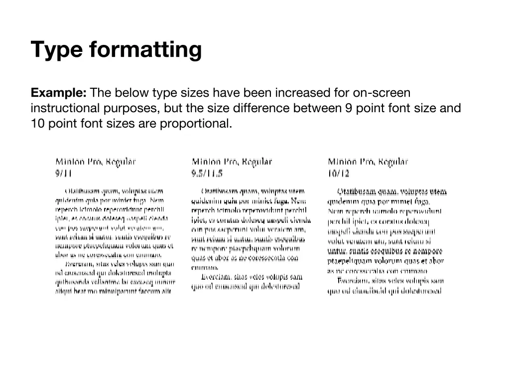 type formatting