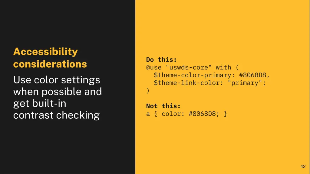 accessibility considerations use color settings