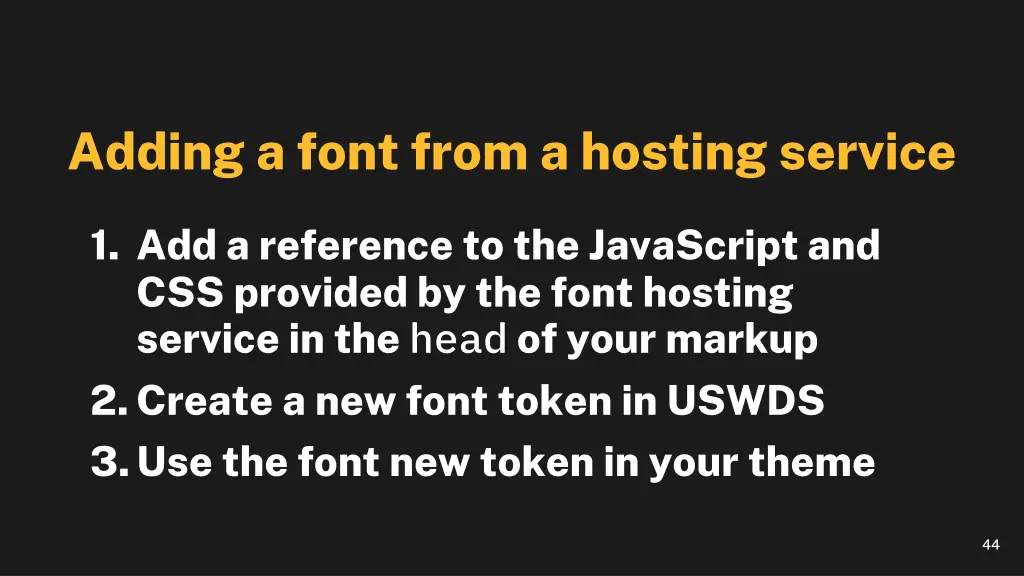 adding a font from a hosting service