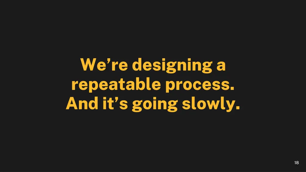 we re designing a repeatable process