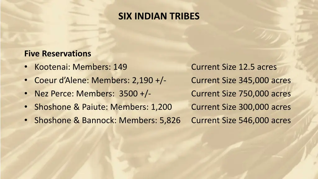 six indian tribes