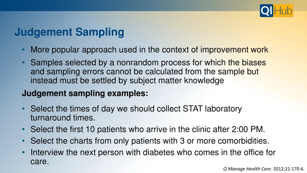 judgement sampling