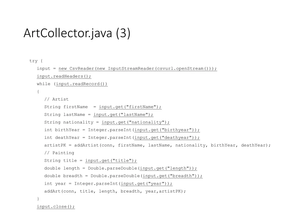 artcollector java 3