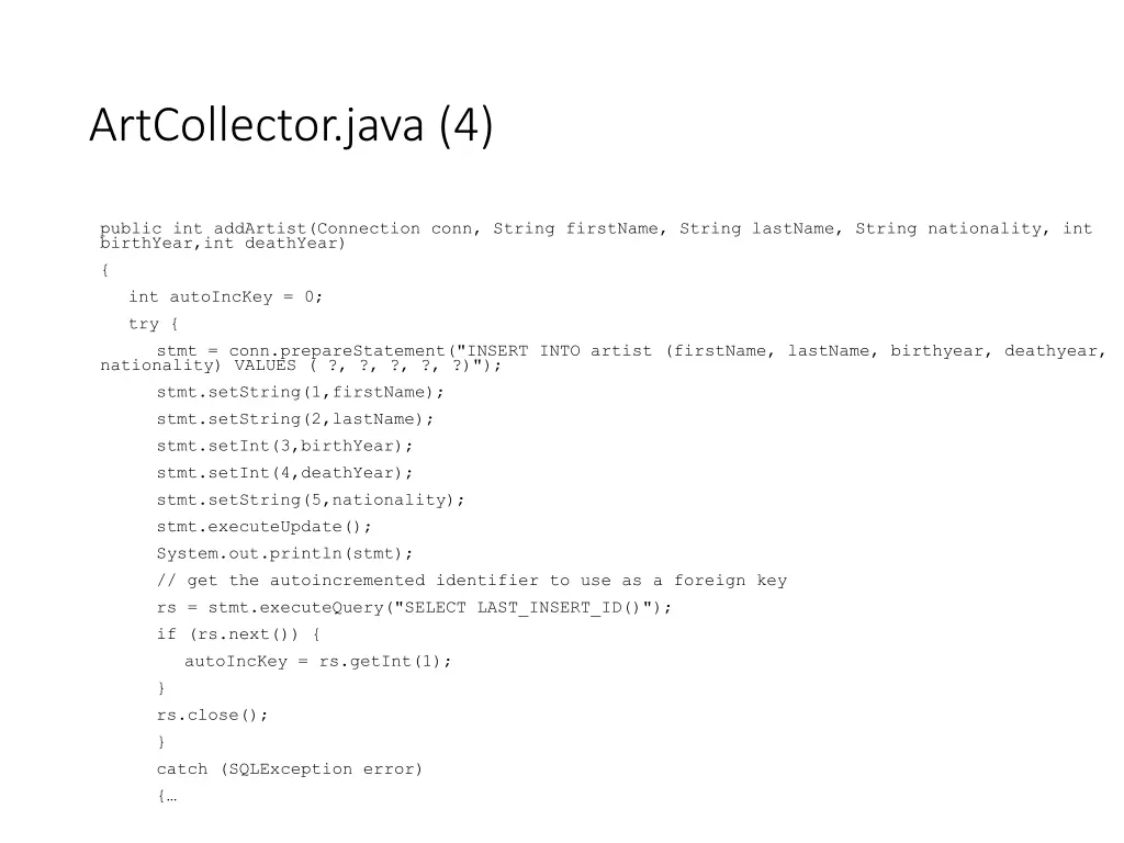 artcollector java 4