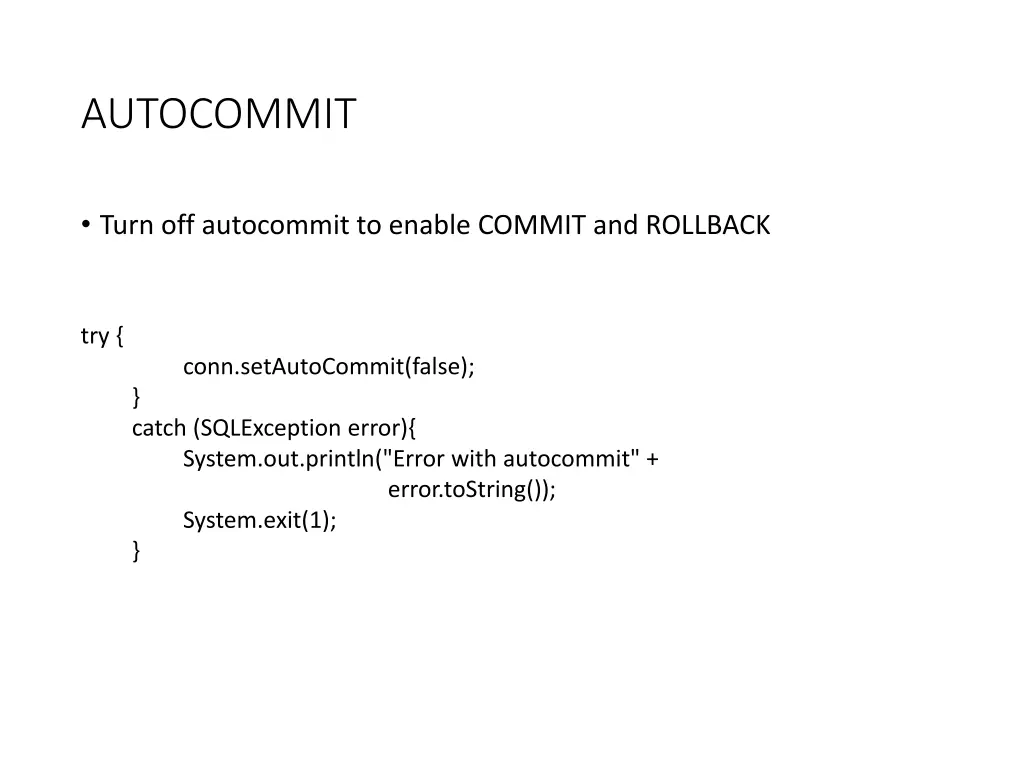 autocommit
