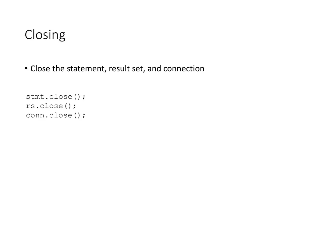 closing