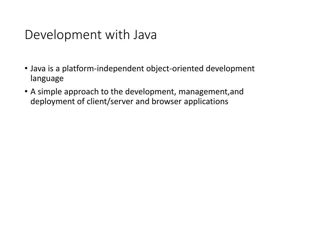development with java