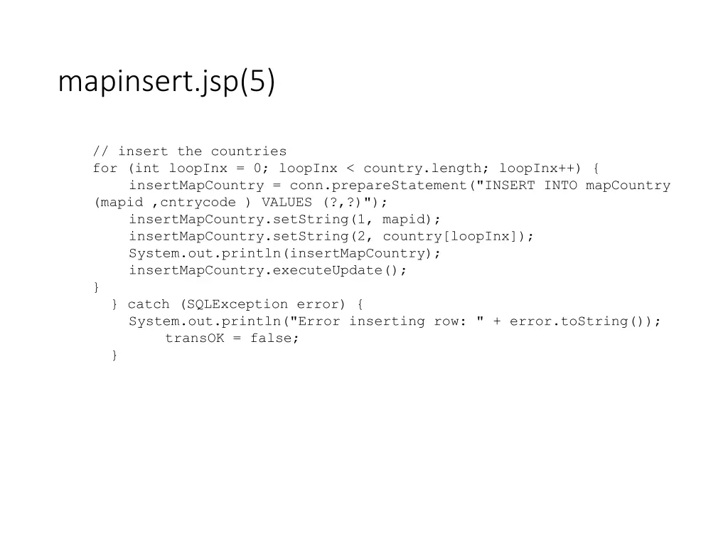 mapinsert jsp 5