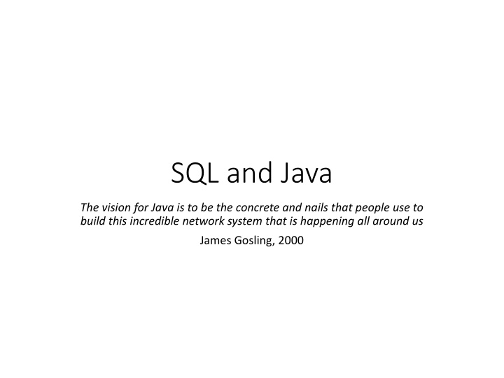 sql and java