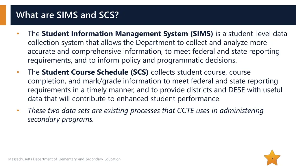 what are sims and scs