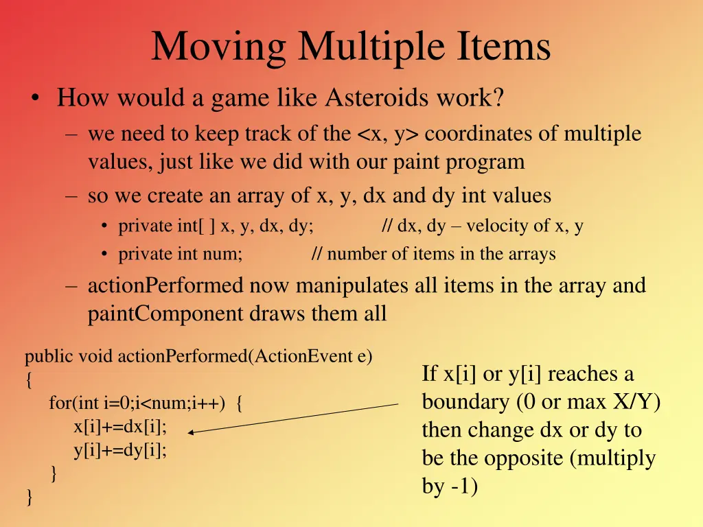 moving multiple items how would a game like