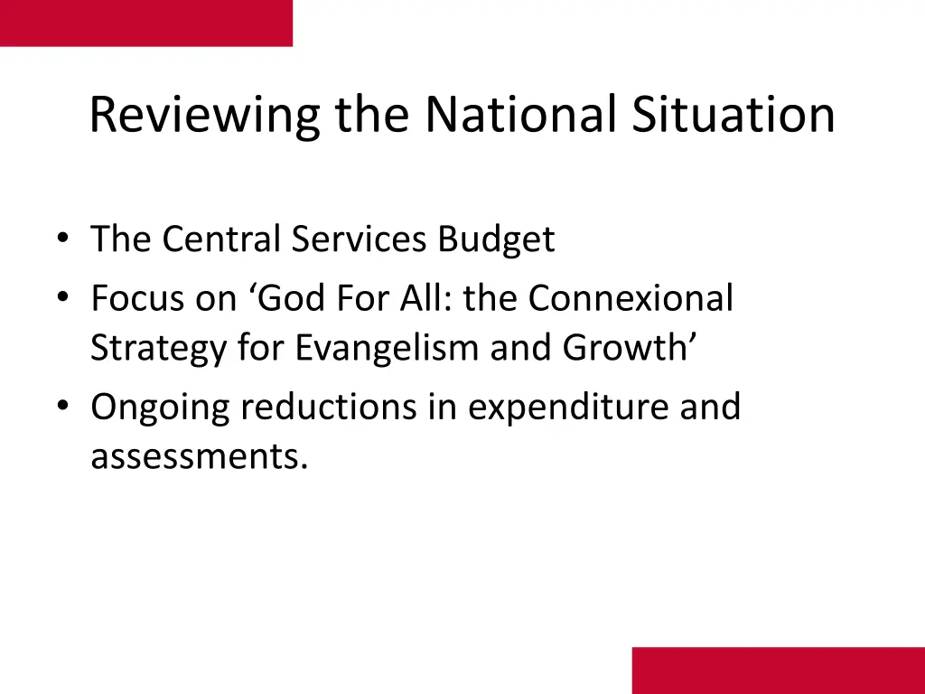 reviewing the national situation