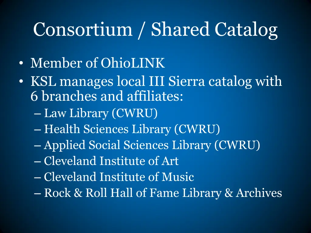 consortium shared catalog