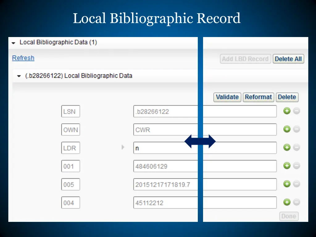 local bibliographic record