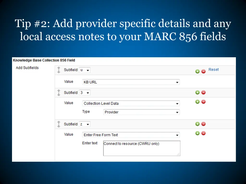 tip 2 add provider specific details and any local
