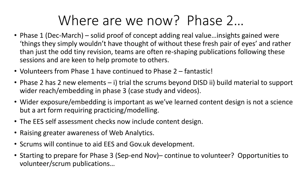 where are we now phase 2 phase 1 dec march solid
