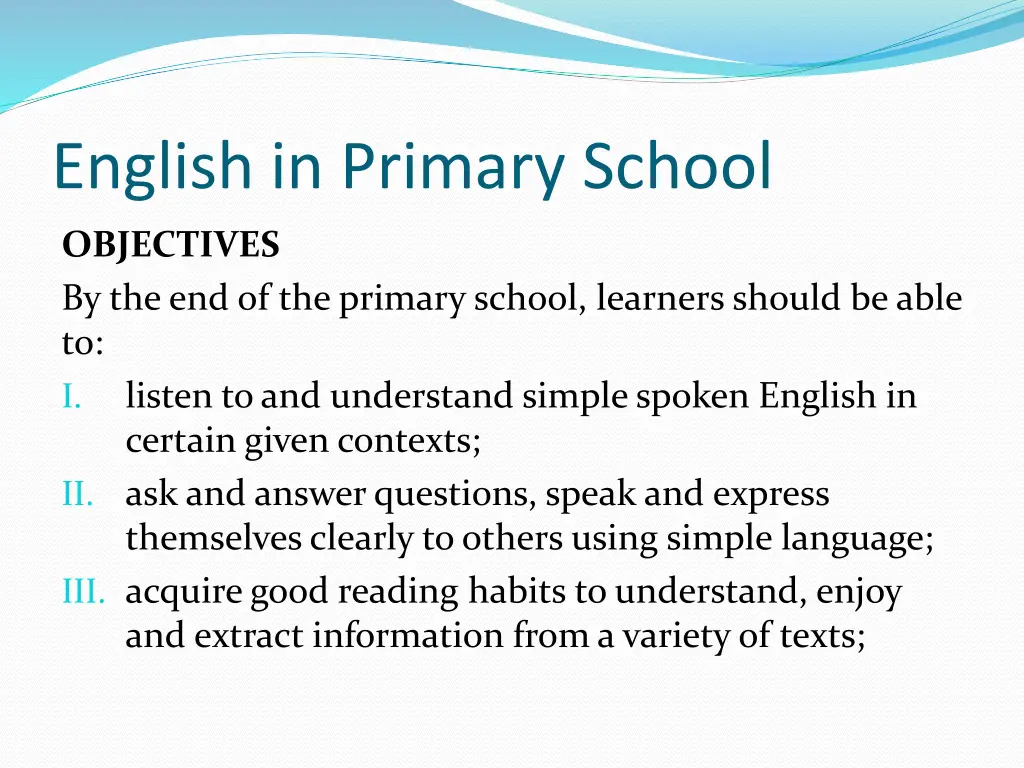 english in primary school 1