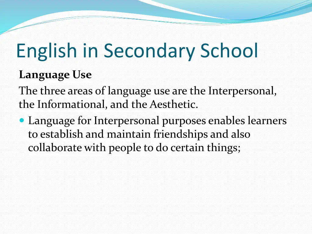 english in secondary school 2