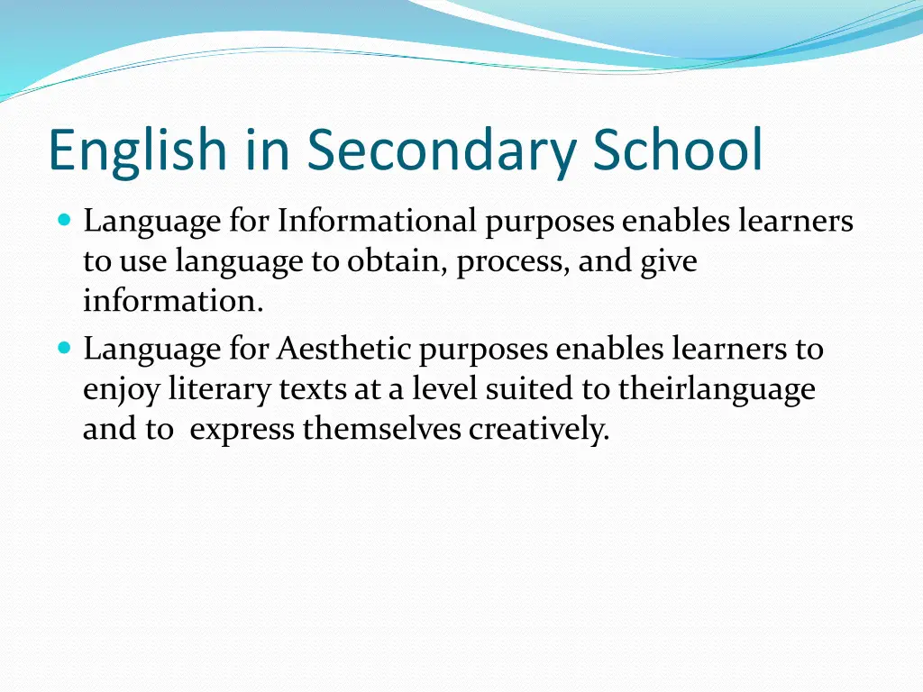english in secondary school 3