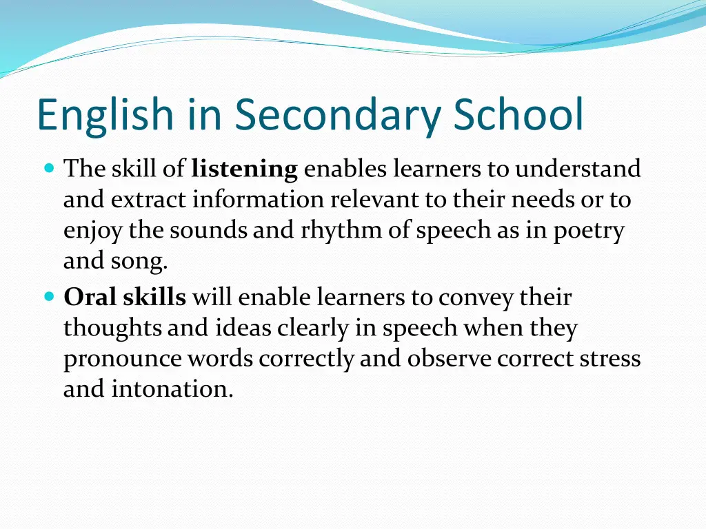 english in secondary school 5