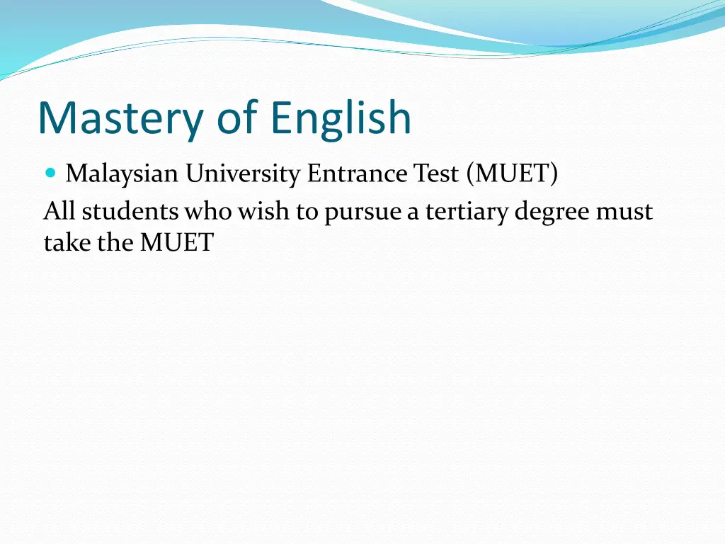 mastery of english