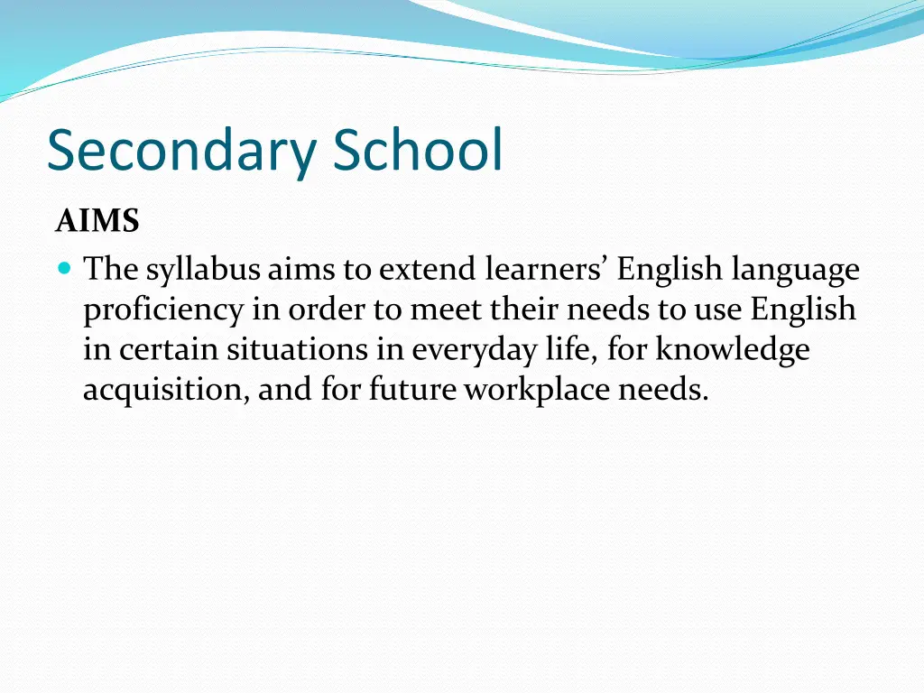 secondary school