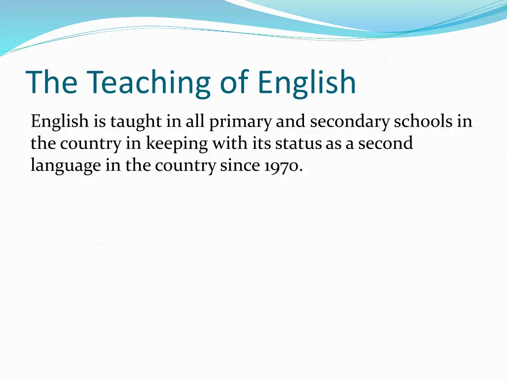 the teaching of english