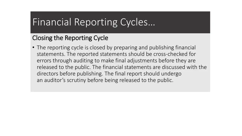 financial reporting cycles 5