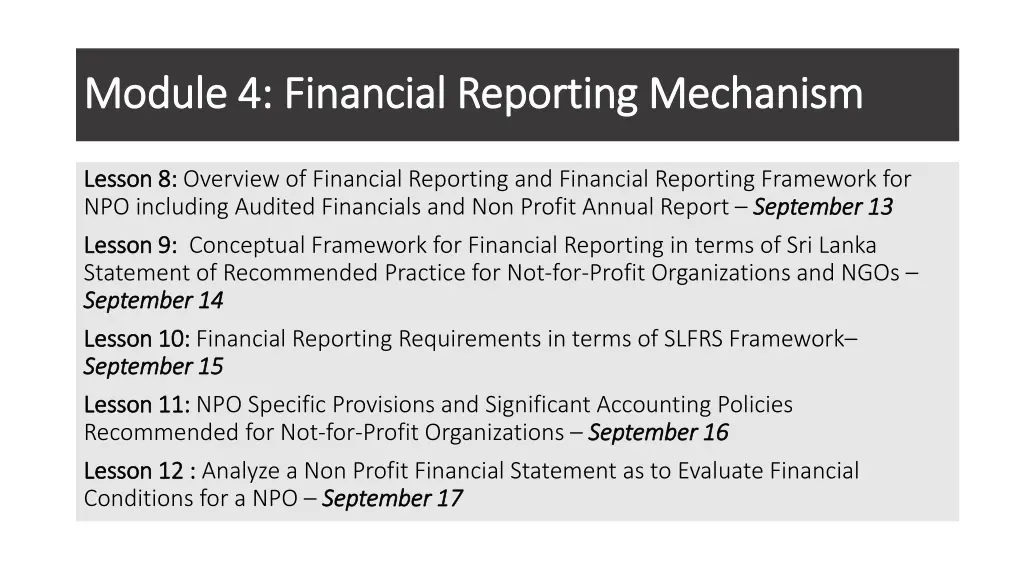 module 4 financial reporting mechanism module 1