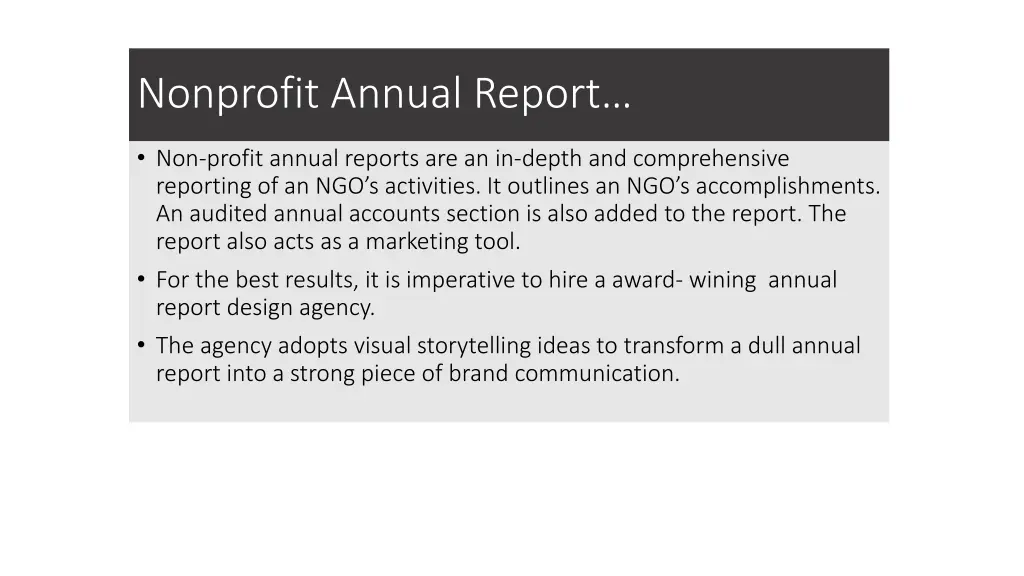 nonprofit annual report 1