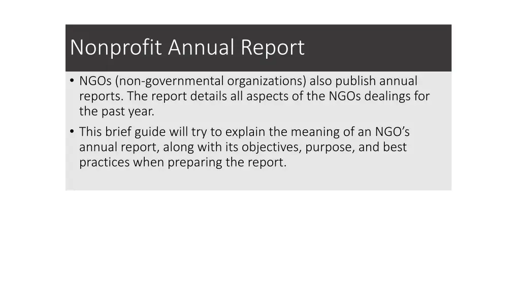nonprofit annual report