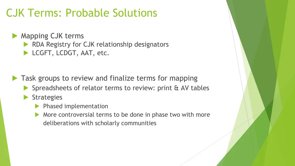 cjk terms probable solutions