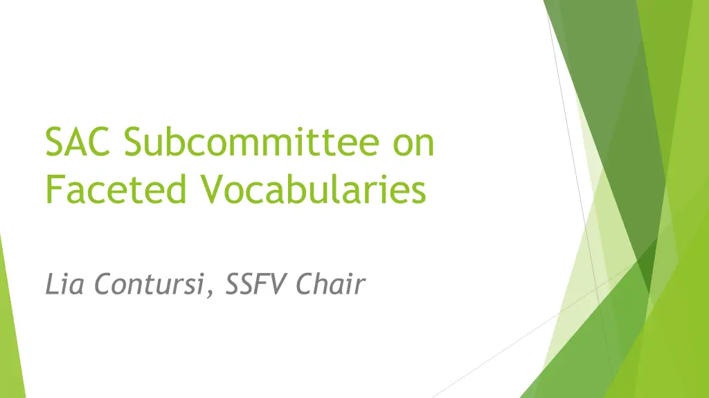 sac subcommittee on faceted vocabularies 1